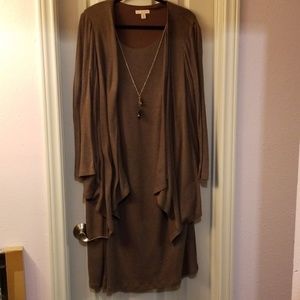 Dressbarn Sweater Dress size 24 Heather Brown